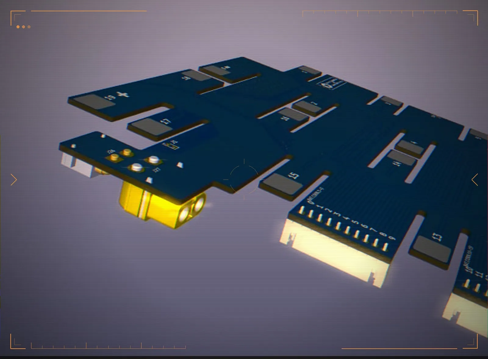 A 3D render of the battery-pack management board